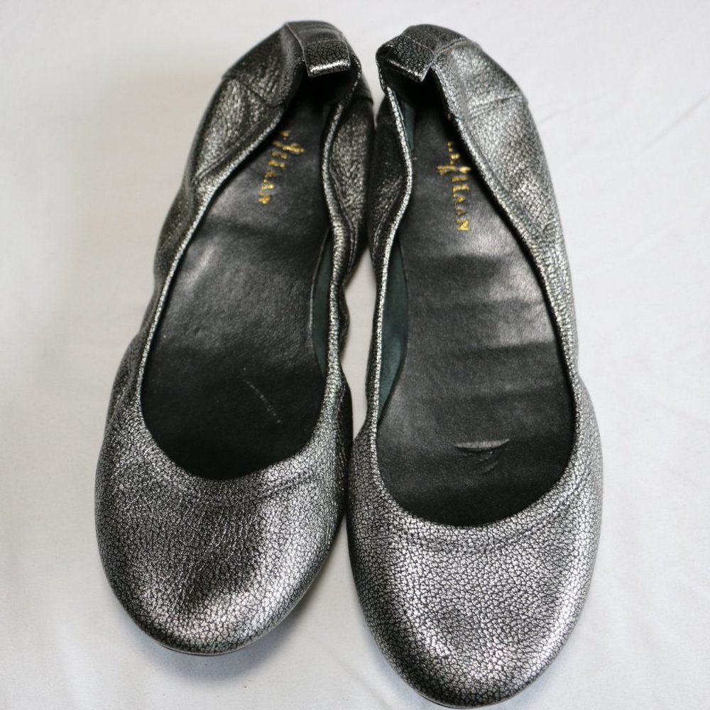 Cole Haan Metallic Silver Round Toe Flats